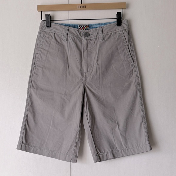 QuikSilver Gray Boys Flat Front Shorts Sz 27 - Picture 1 of 5